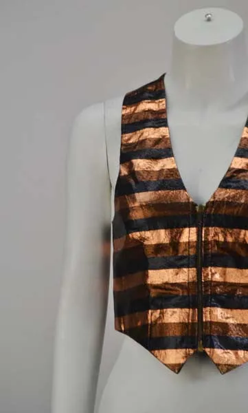 1970s Biba Metallic Striped Vest