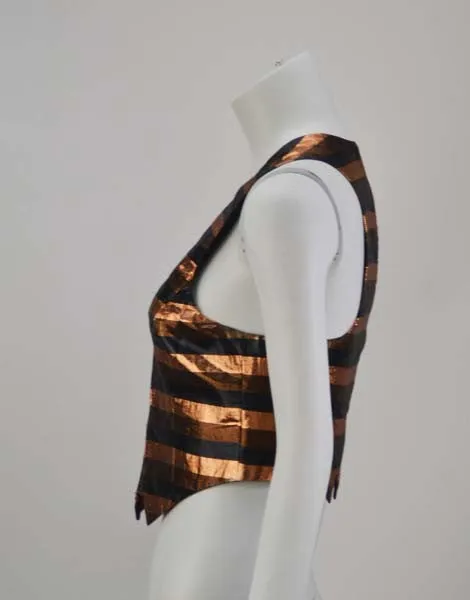 1970s Biba Metallic Striped Vest