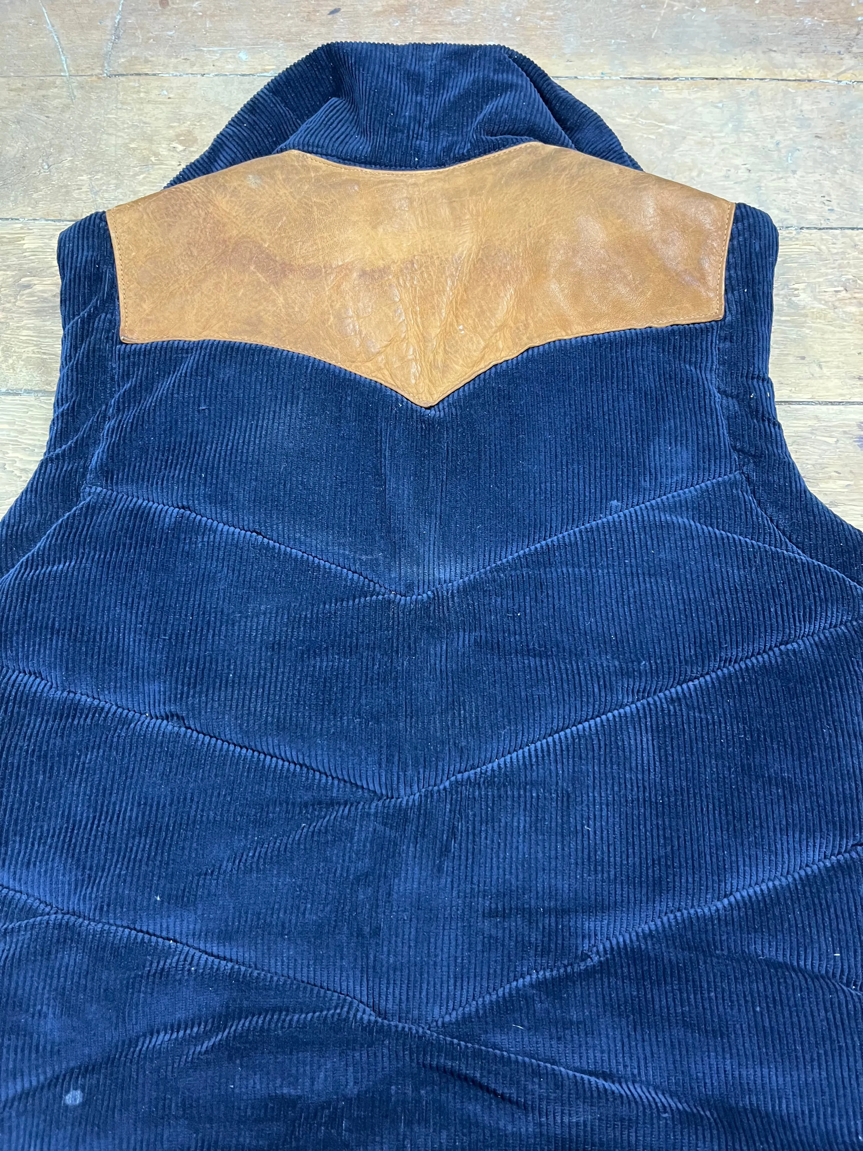 1970s Leather and Corduroy Vest by Storm Mountain Sportswear