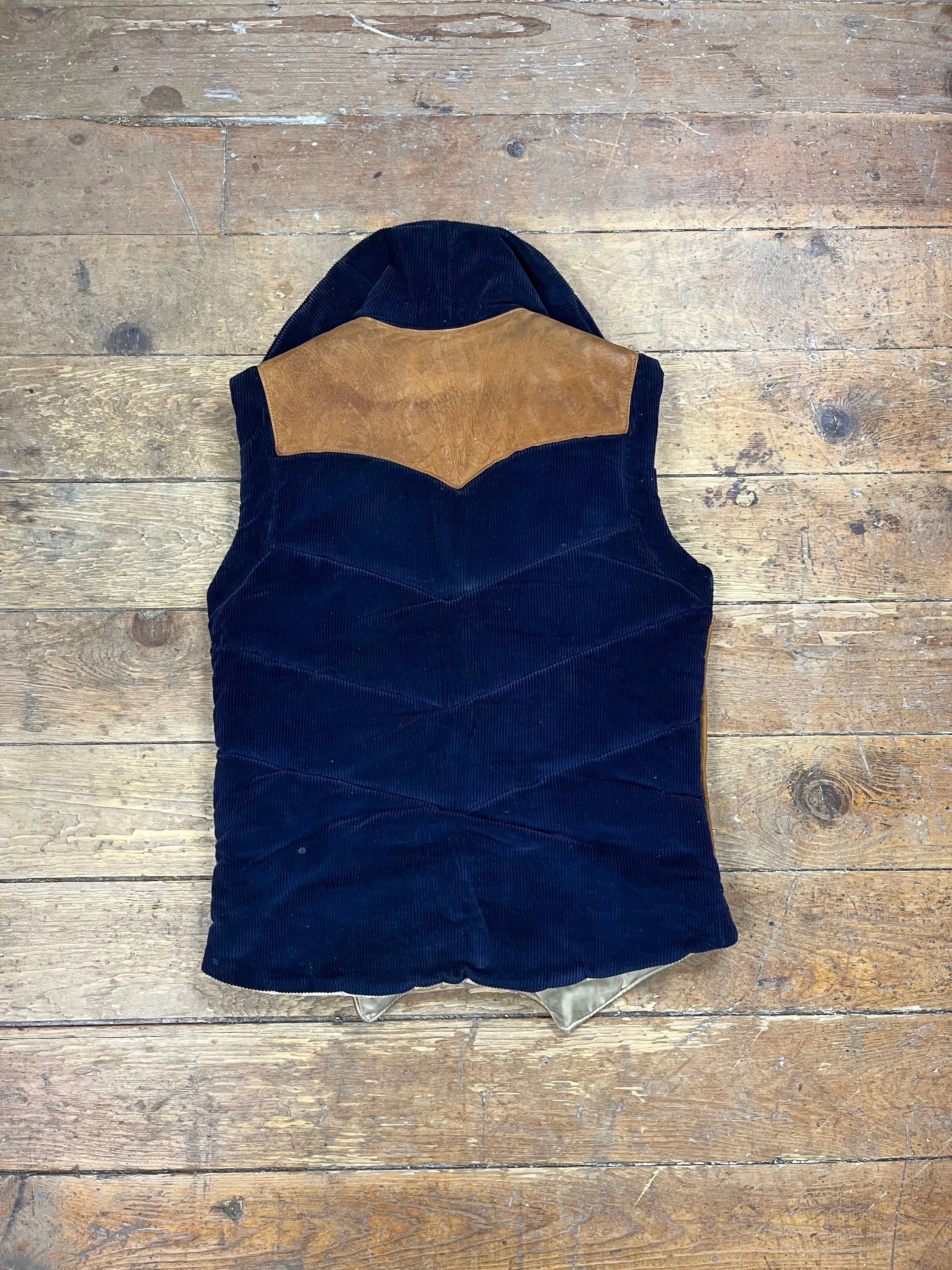 1970s Leather and Corduroy Vest by Storm Mountain Sportswear