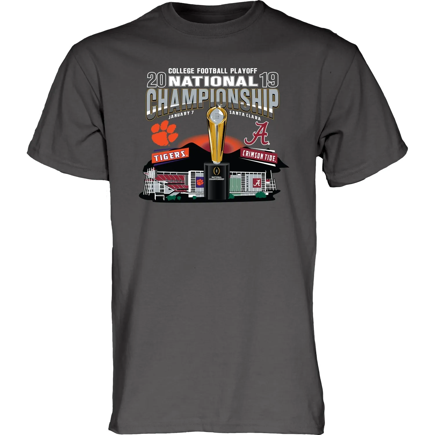 Alabama Clemson 2019 CFP National Championship Game Dueling Gray T-Shirt