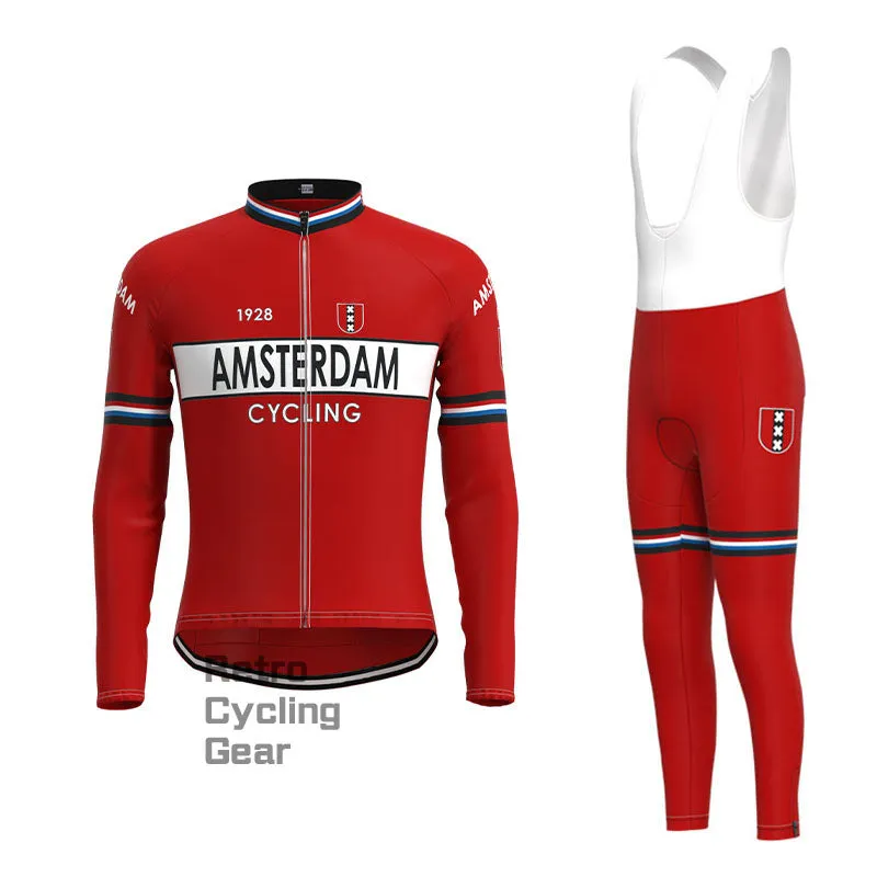 Amsterdam Red Retro Short Sleeve Cycling Kit