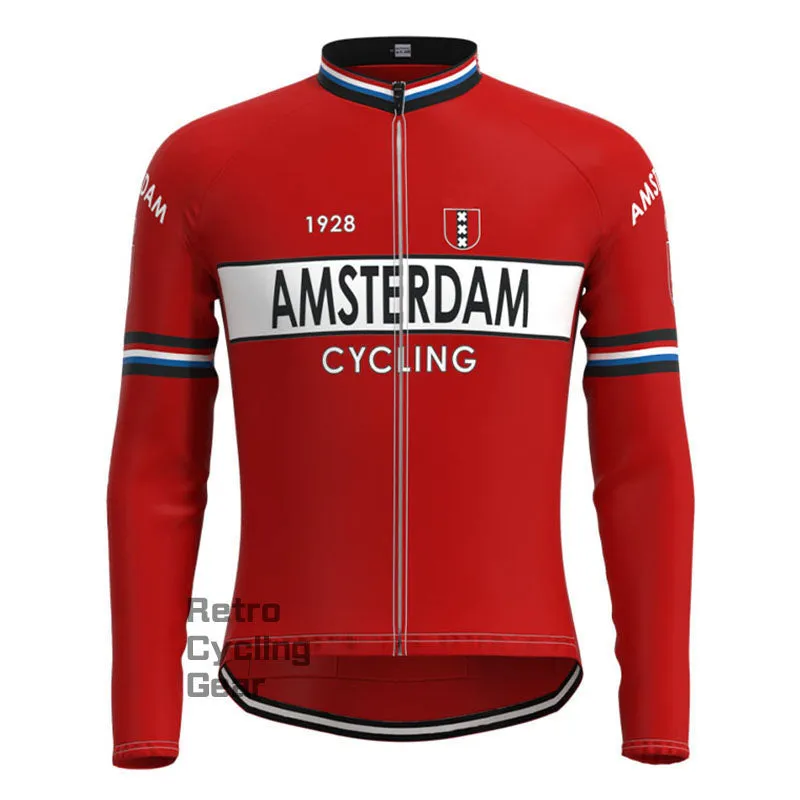 Amsterdam Red Retro Short Sleeve Cycling Kit