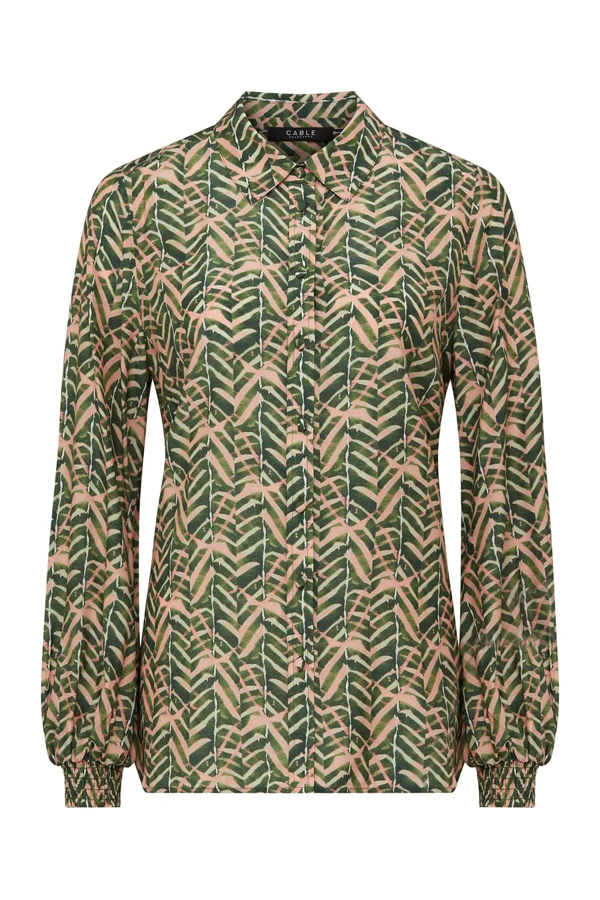 Avalon Relaxed Blouse - Green Blush Print