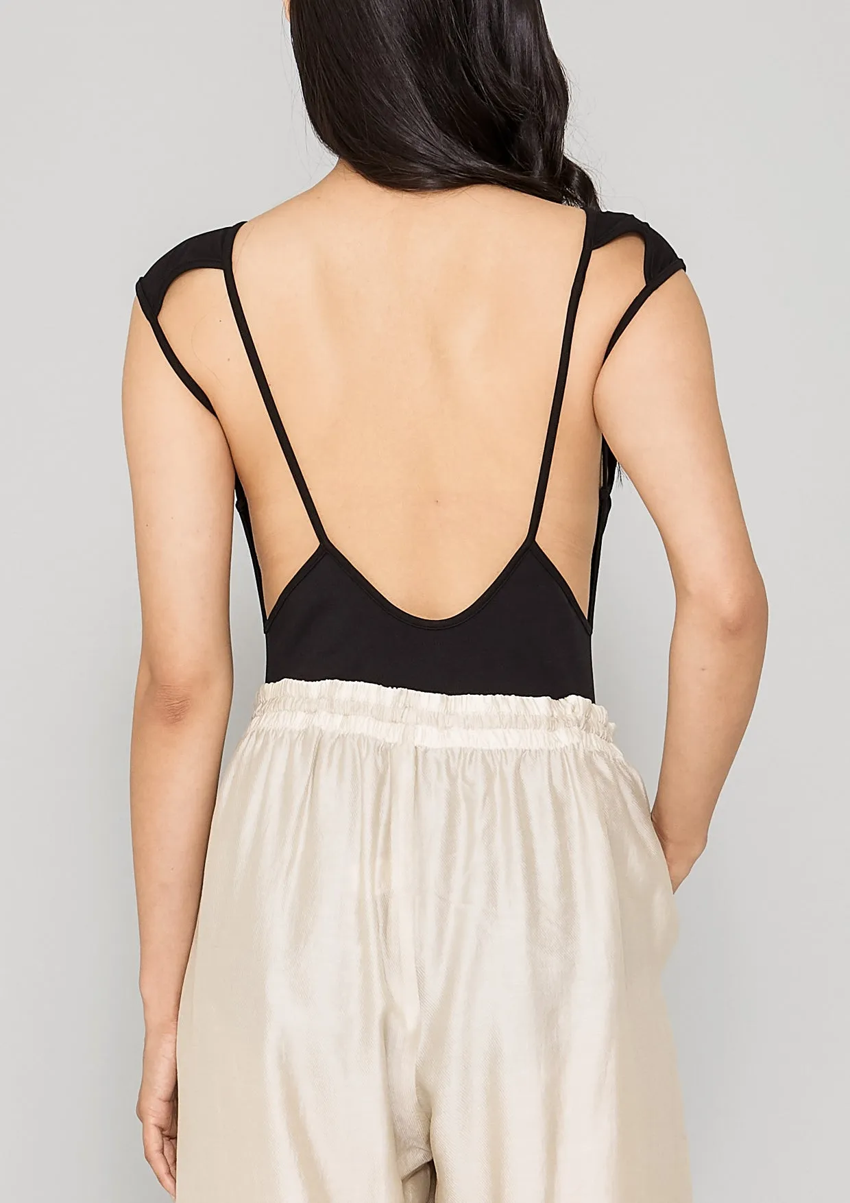 BODYSUIT SLEEVELESS - HIGH DENSIT KNIT black