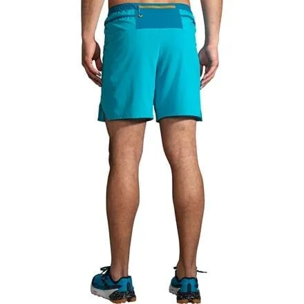 Brooks Men's High Point 7" 2-in-1 Short Shorts in Hyper Blue/Mist/Pacific