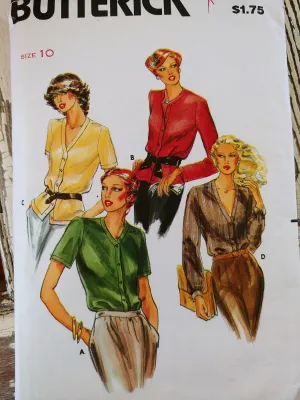 Butterick 6807 Women's Loose Fitting V-Neck Blouse Vintage 1970's