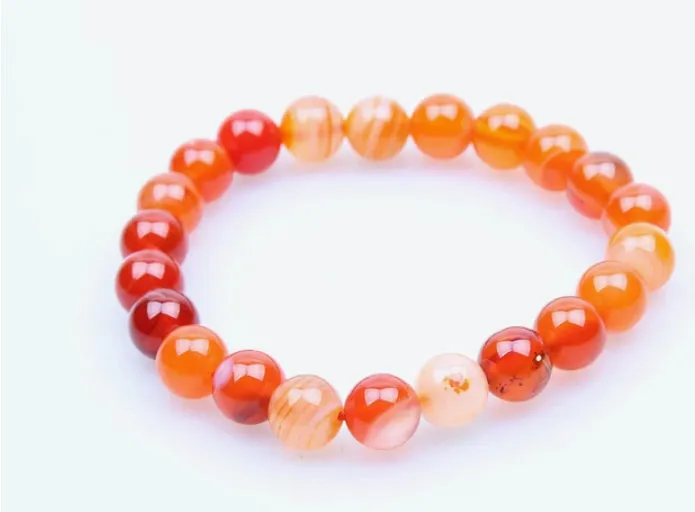 Carnelian agate stone, stretch cording, yoga, bracelet, jewelry.