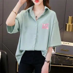 Casual Wear Plus Fiber Loose-Fit Shirt