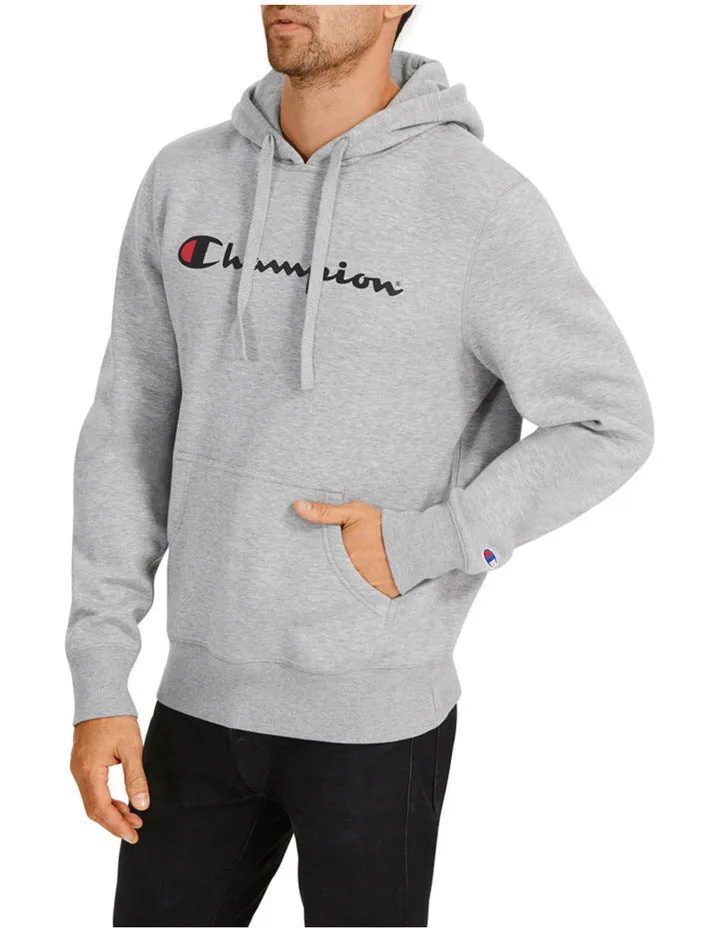 Champion Script Hoodie - Granite Heather