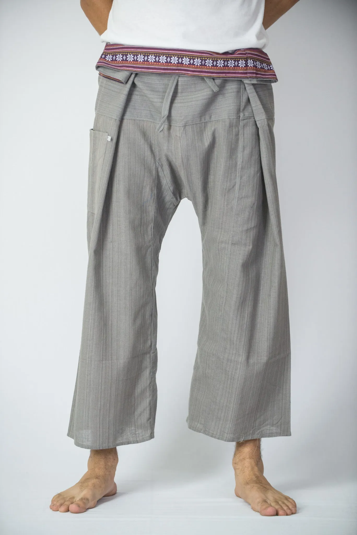 Cotton Thai Fisherman Yoga Massage Pants Grey