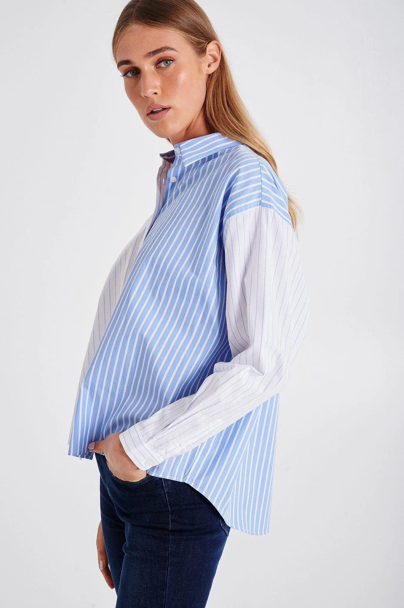 Deadstock loose fit stripe blouse