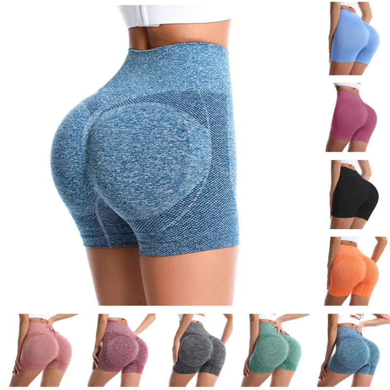 Elastic Active Wear Flattering Fitness Workout High Waist Sports Short