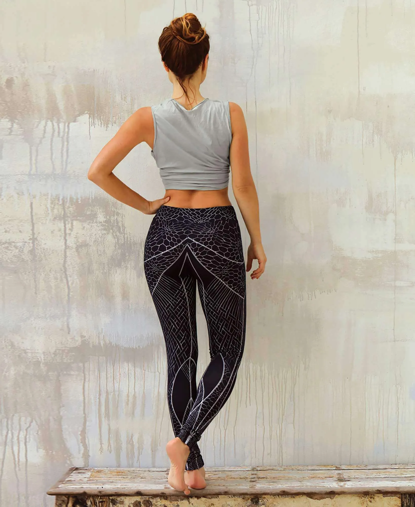 Fractal Black Leggings