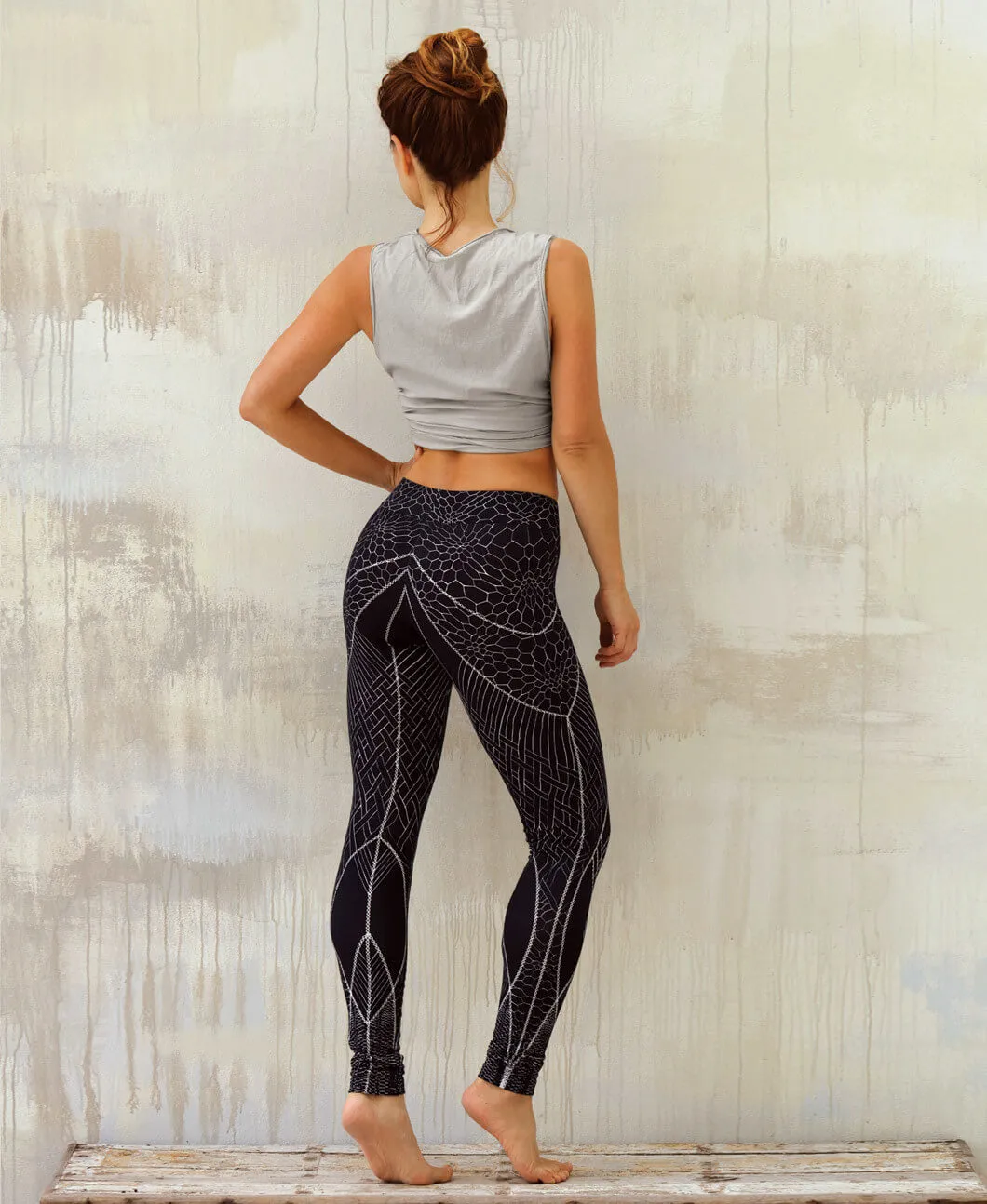 Fractal Black Leggings