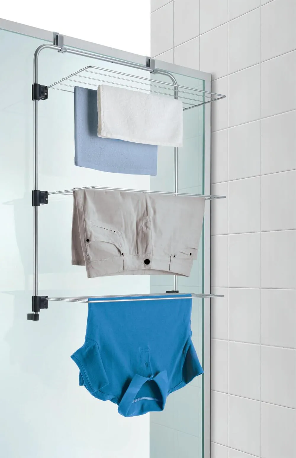 Gale 3 Tier Over Door Clothes Airer Silver