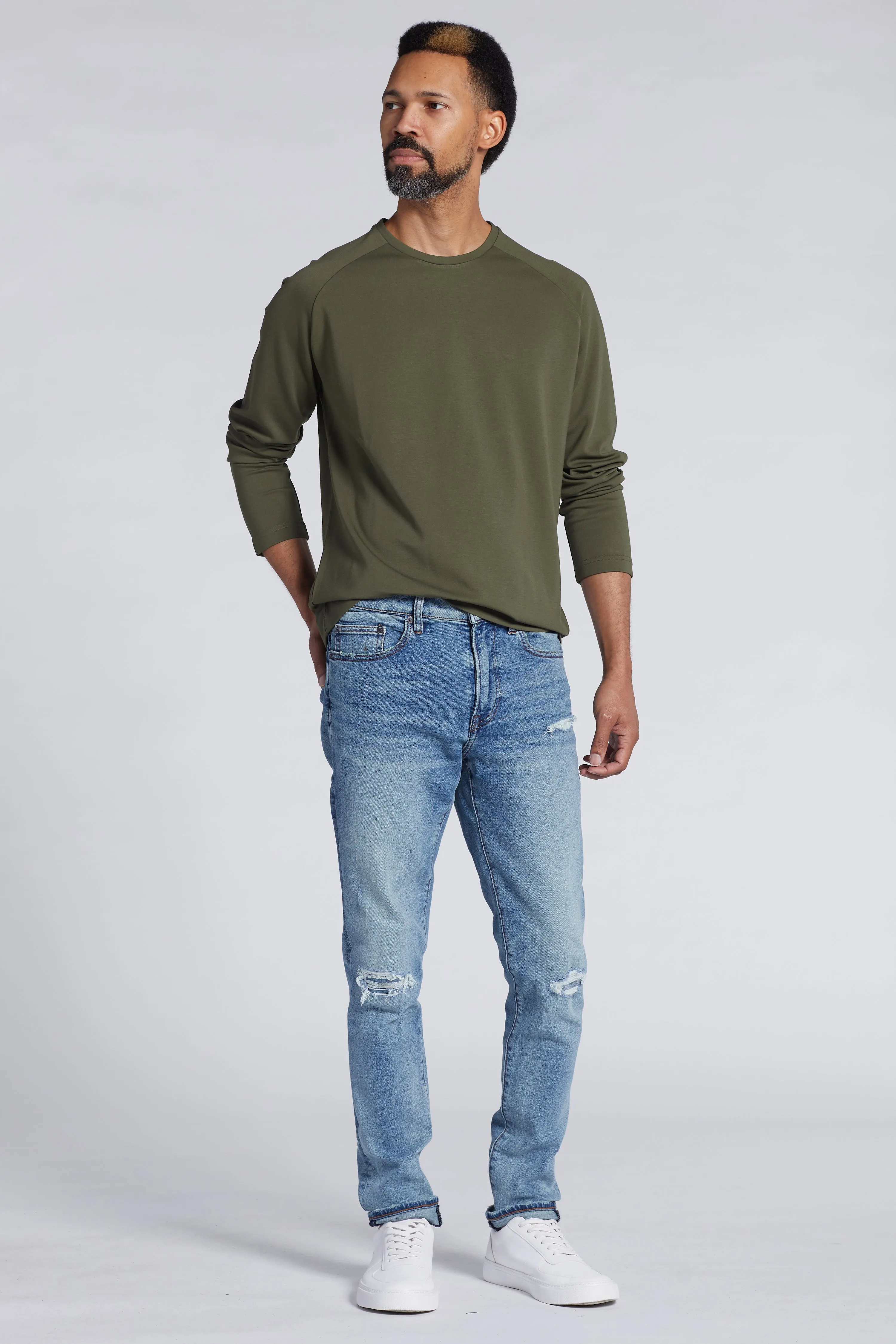 GASPARE Luxe Long Sleeve Tee Shirt