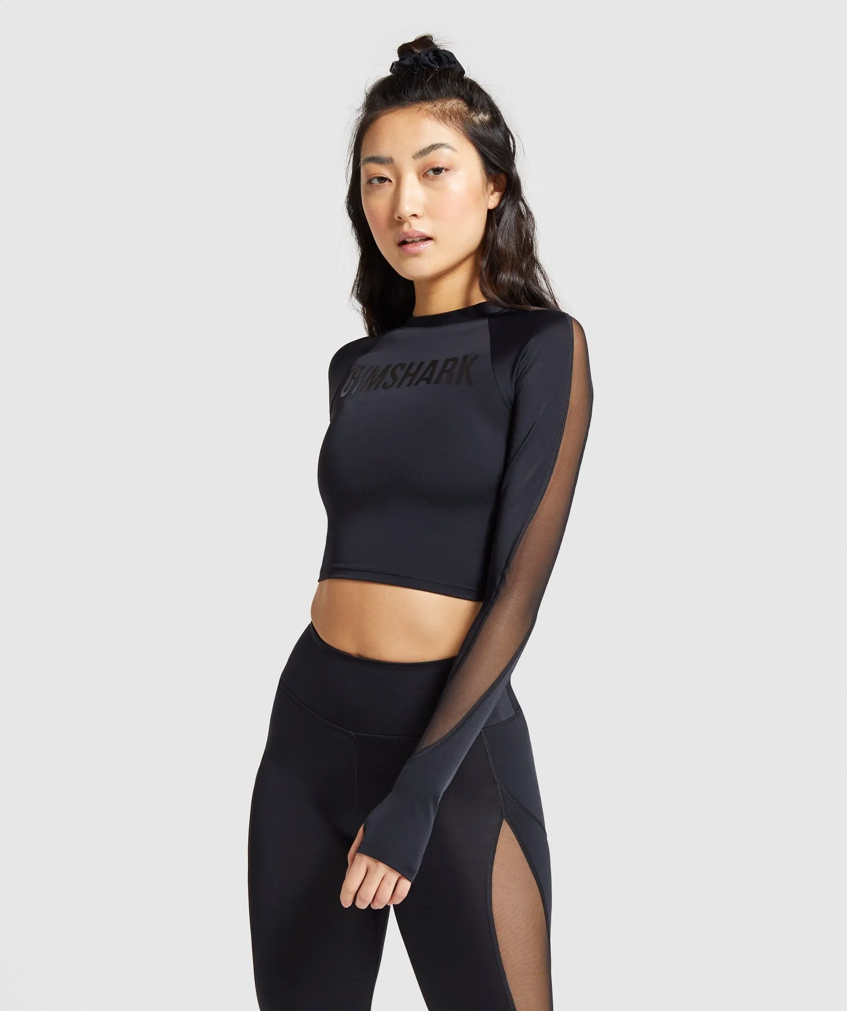 Gymshark Horizon Beach Long Sleeve Crop Top - Black