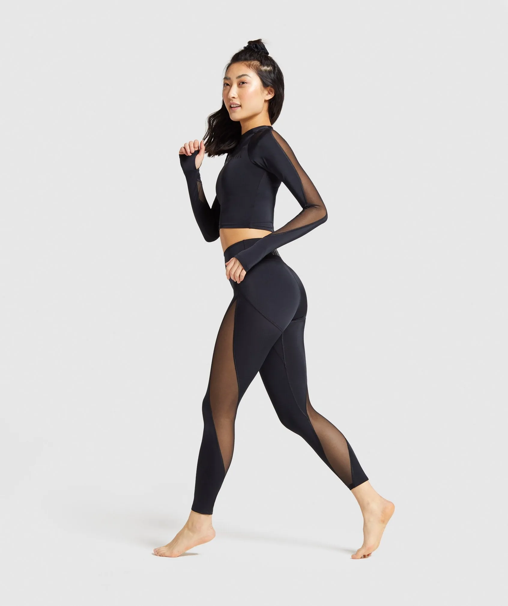 Gymshark Horizon Beach Long Sleeve Crop Top - Black