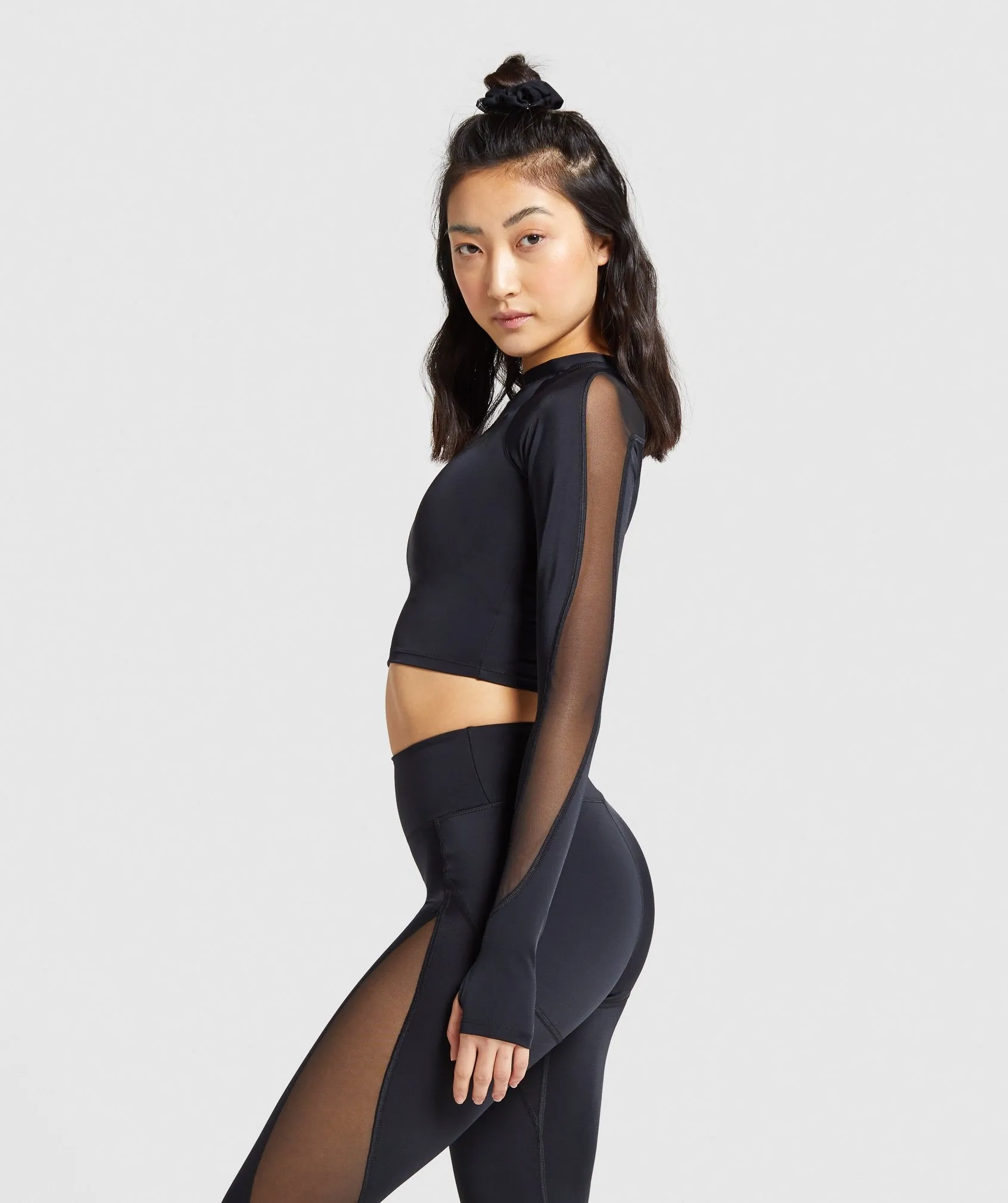 Gymshark Horizon Beach Long Sleeve Crop Top - Black