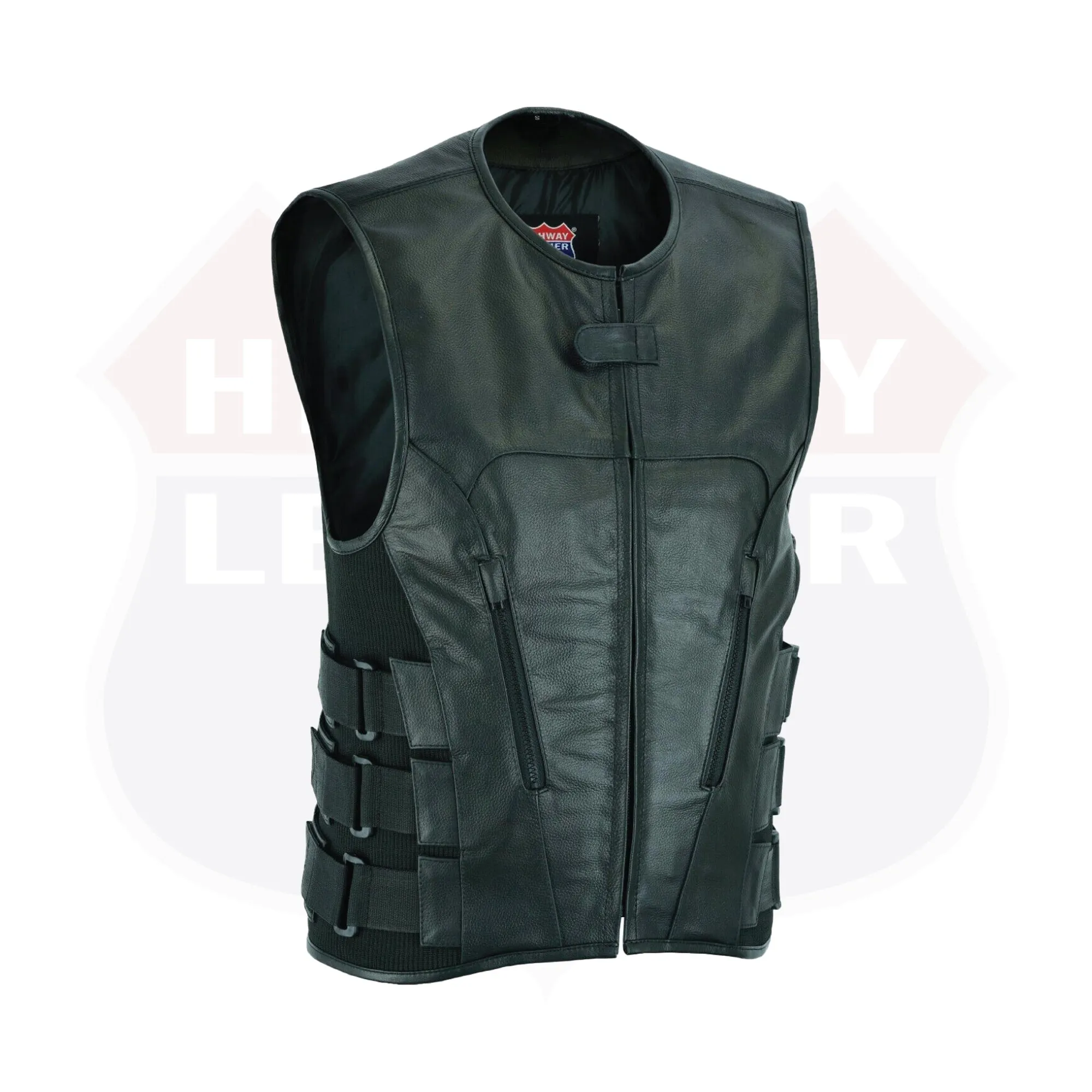 HL11645SPT Commando - Men's Motorcycle Swat Style Leather Vest