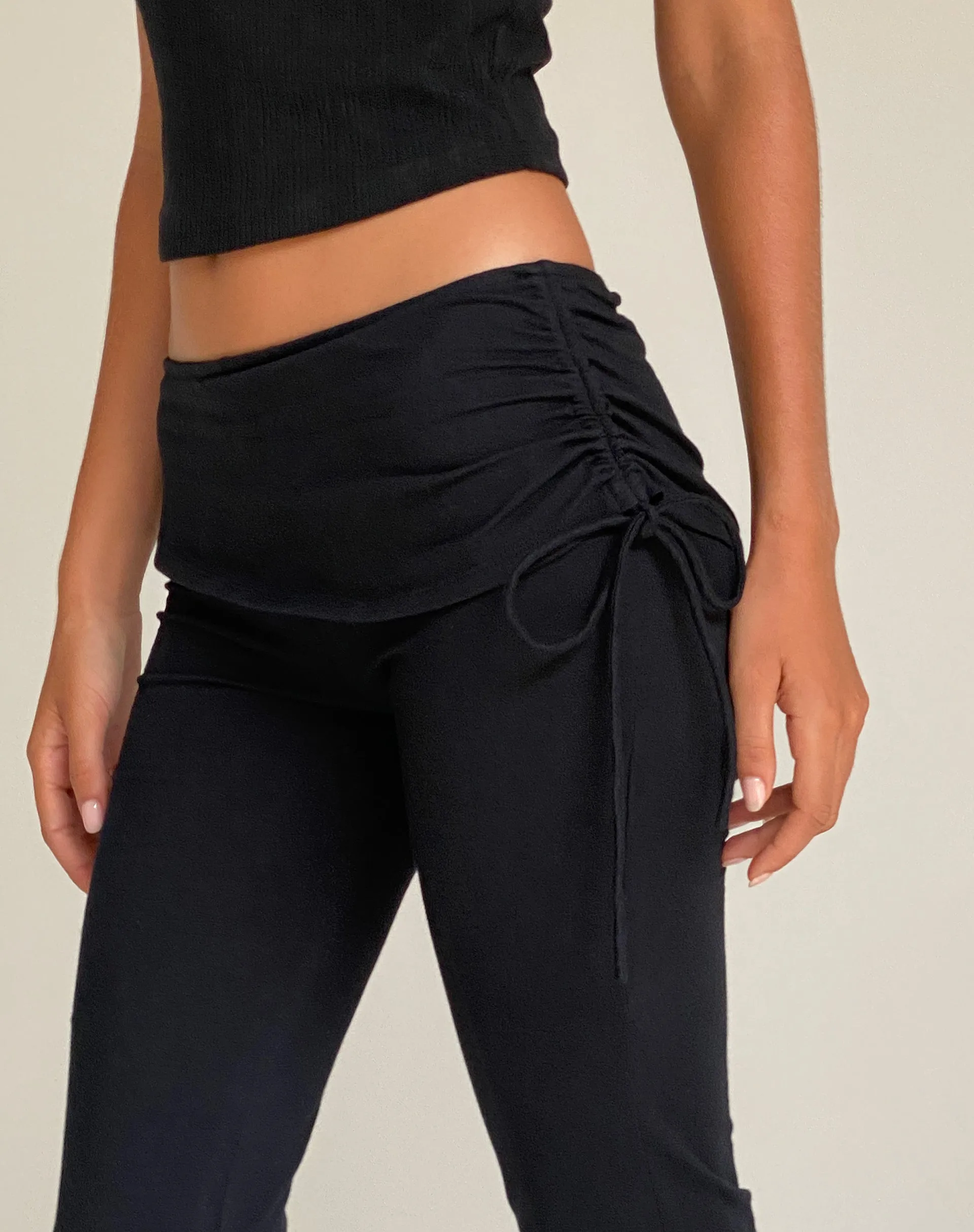 Jacie Jersey Flare Trouser in Black