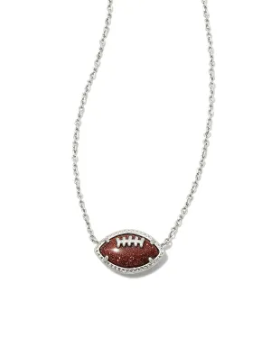 Kendra ScottFootball Short Pendant Necklace Silver Orange Goldstone