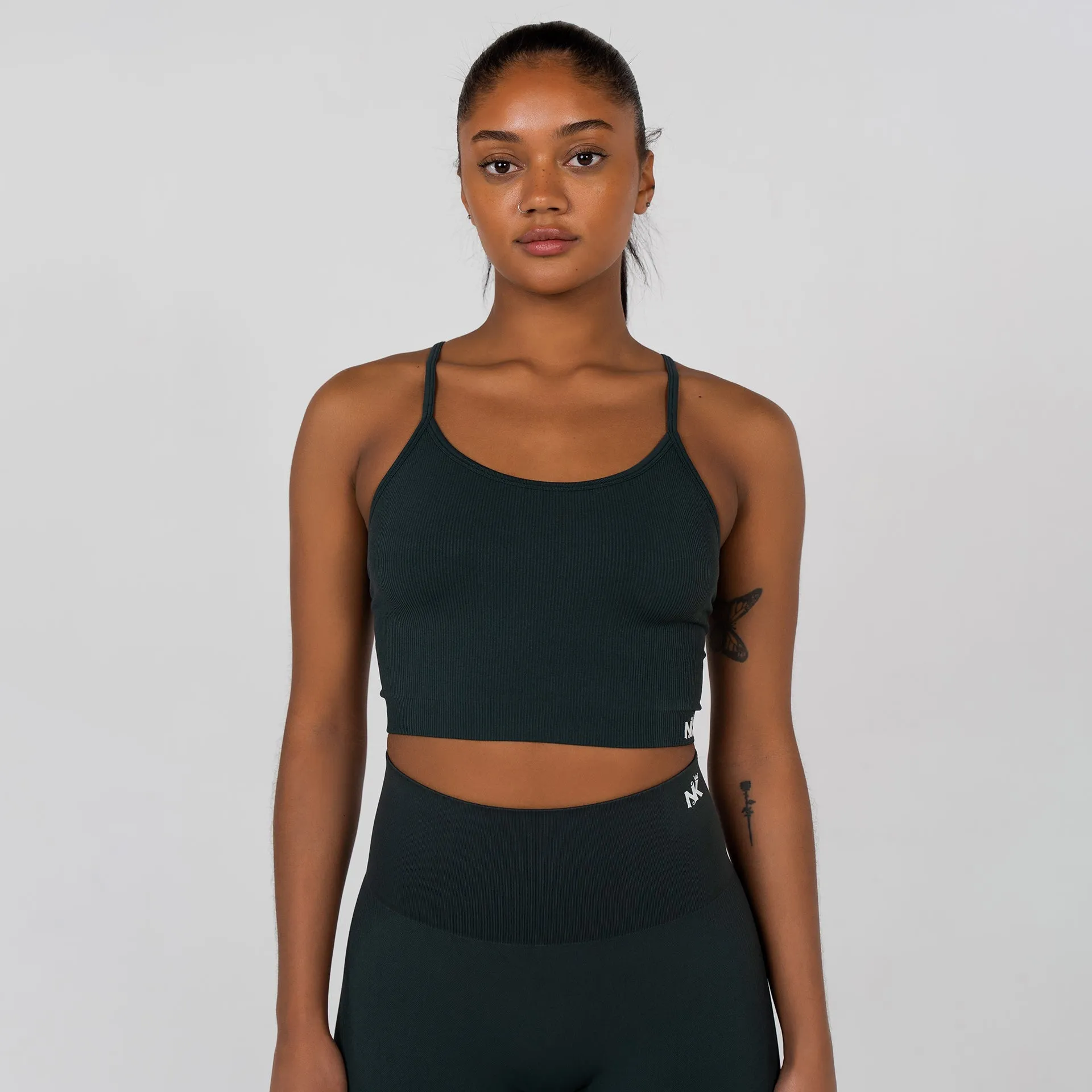 Legacy - Olive String Crop Top