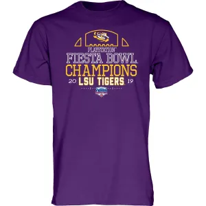 LSU Tigers 2019 CFP PlayStation Fiesta Bowl Champions 100% Cotton T-Shirt