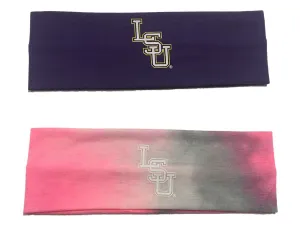 LSU Tigers Top of the World Purple & Tie-Dye Pink 2 Pack Yoga Headbands