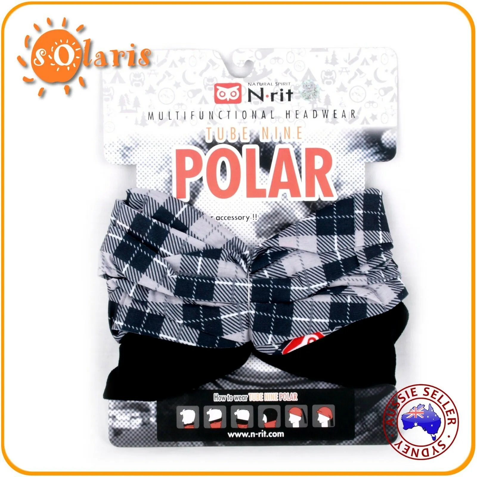 N-Rit TUBE9 POLAR Multi functional Headwear Winter Scarf Face Mask Neck Warmer