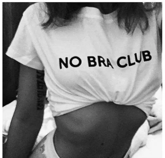 No Bra Club - Free The Nipples Feminist Womenempower Cotton Crop Top T-shirt