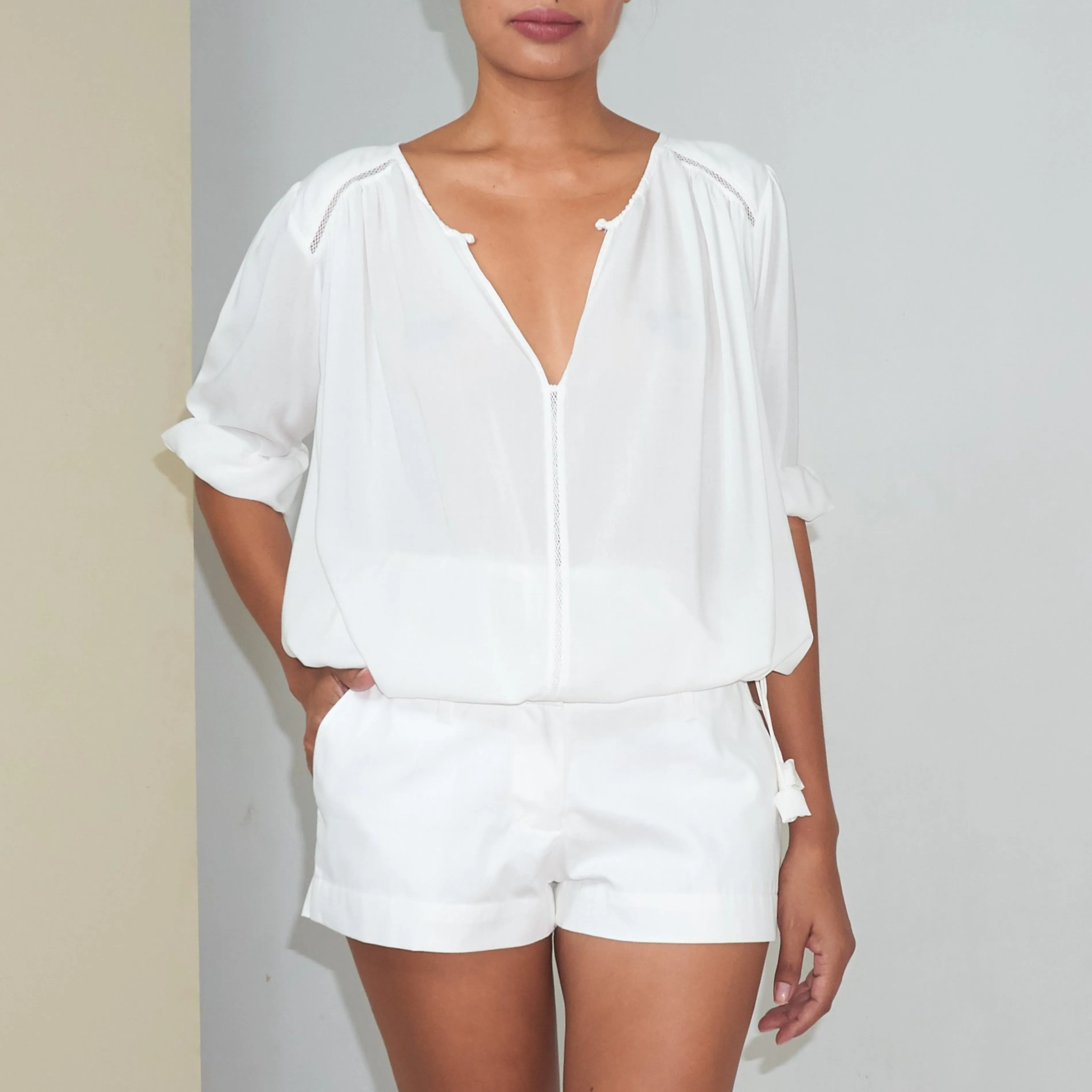 NOLITA BLOUSE - Rayon Voile | Off White