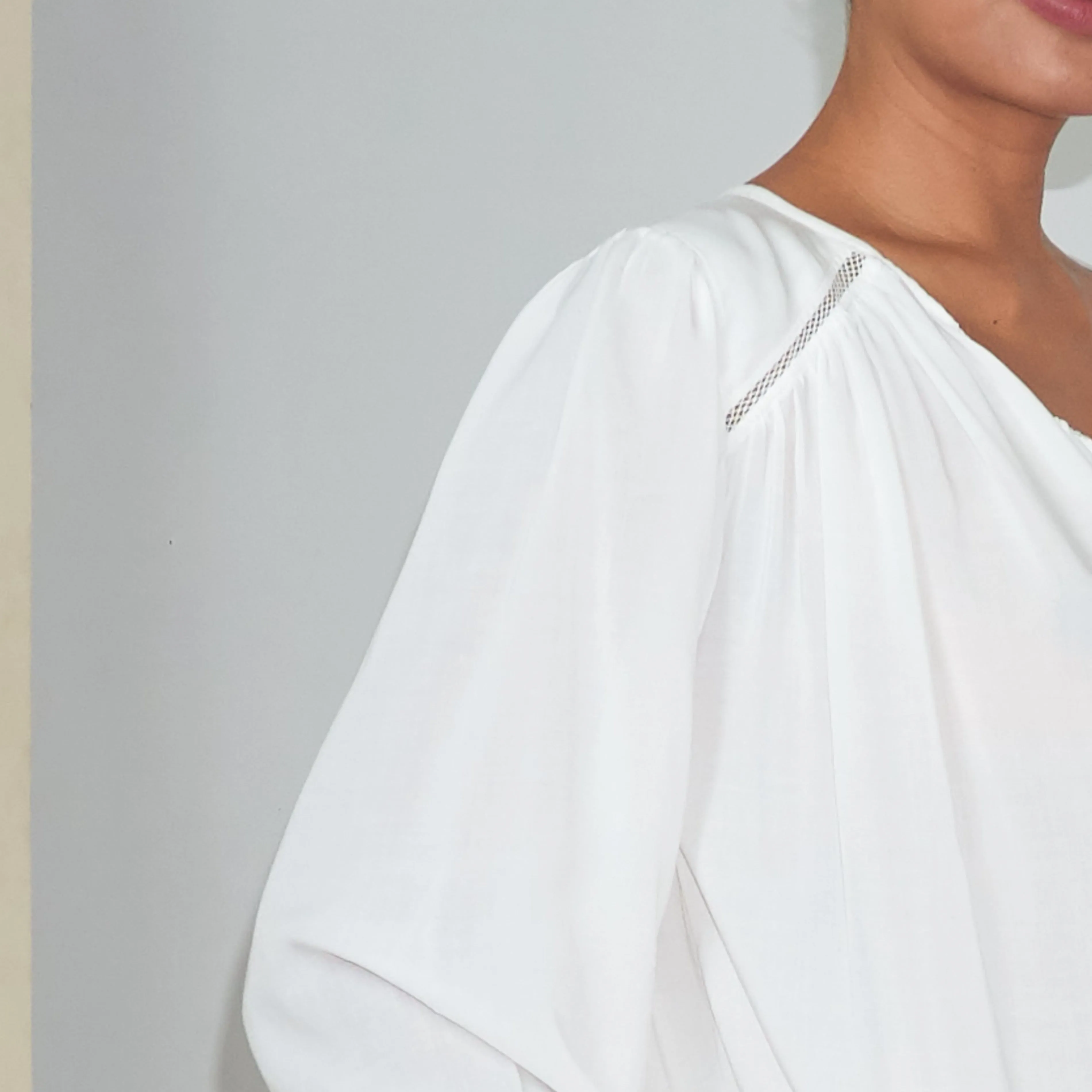 NOLITA BLOUSE - Rayon Voile | Off White