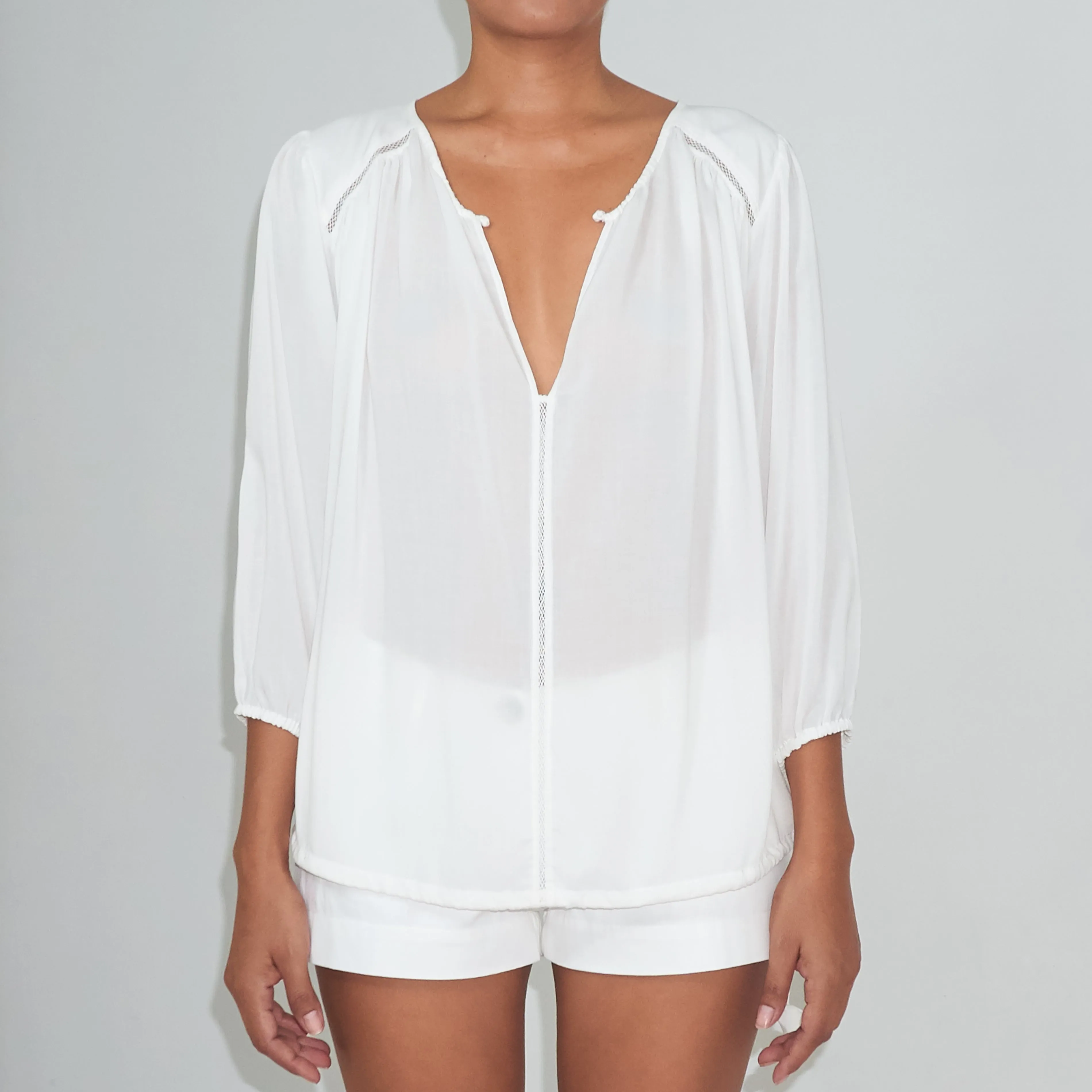 NOLITA BLOUSE - Rayon Voile | Off White