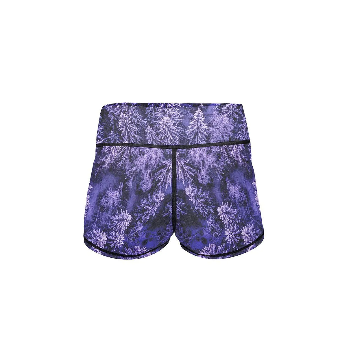 Purple Winter Yoga Shorts