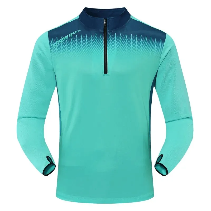 Running Half Zip Stand Collar Top with Finger Hole - SF1558