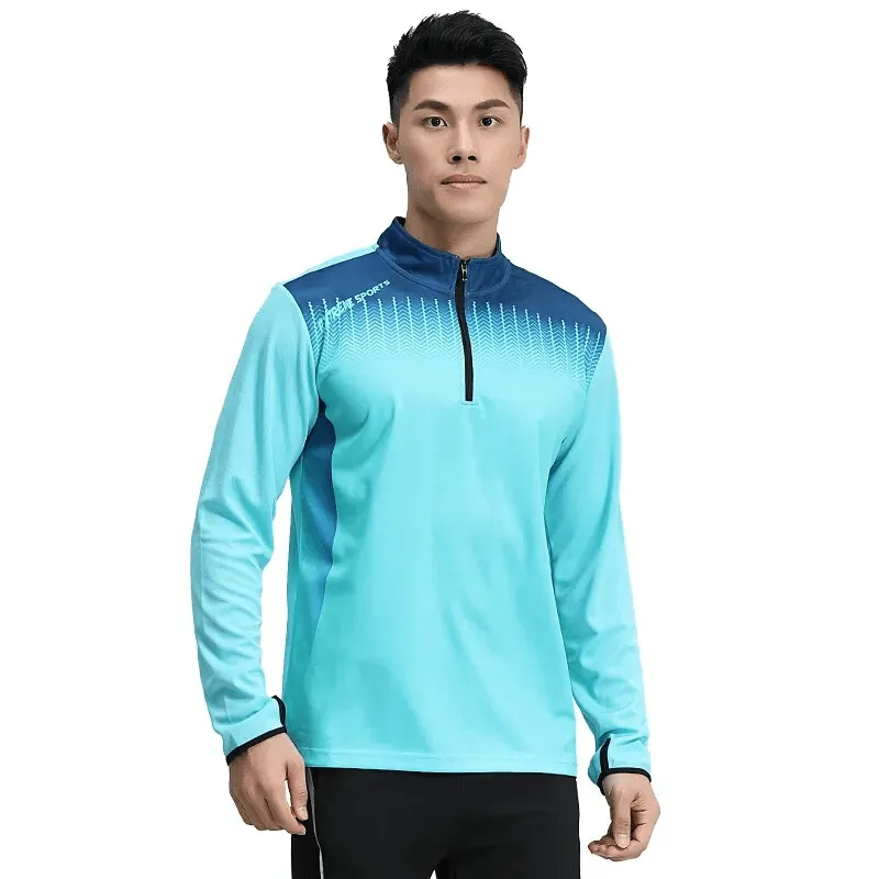 Running Half Zip Stand Collar Top with Finger Hole - SF1558