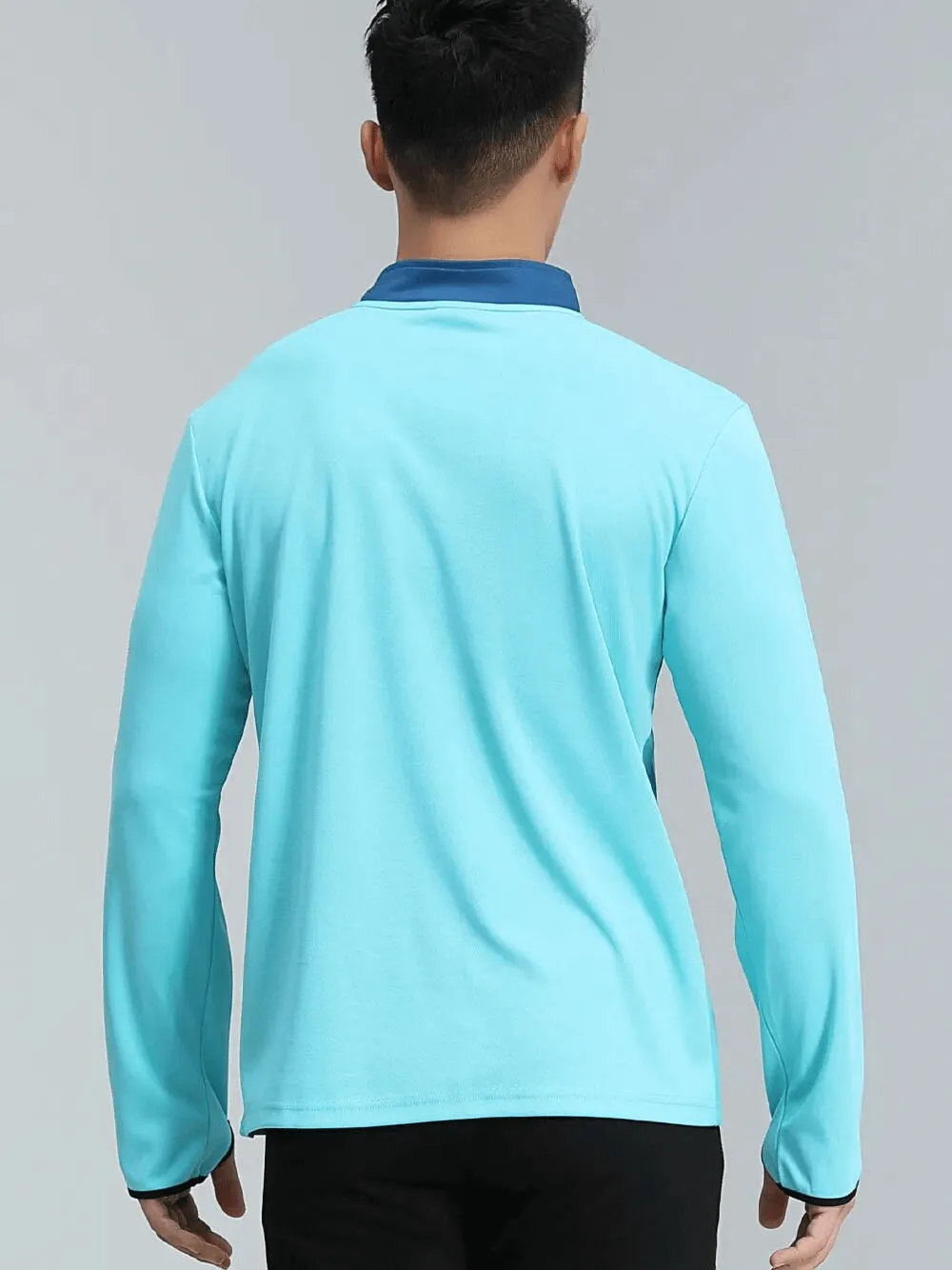 Running Half Zip Stand Collar Top with Finger Hole - SF1558