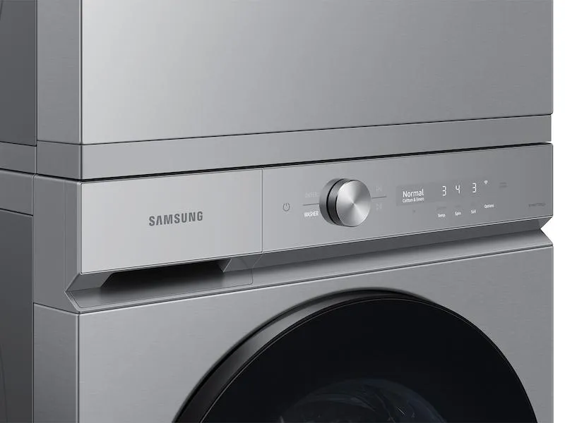 Samsung DVG53BB8700TA3 Bespoke 7.6 cu. ft. Ultra Capacity Gas Dryer with Super Speed Dry and AI Smart Dial in Silver Steel