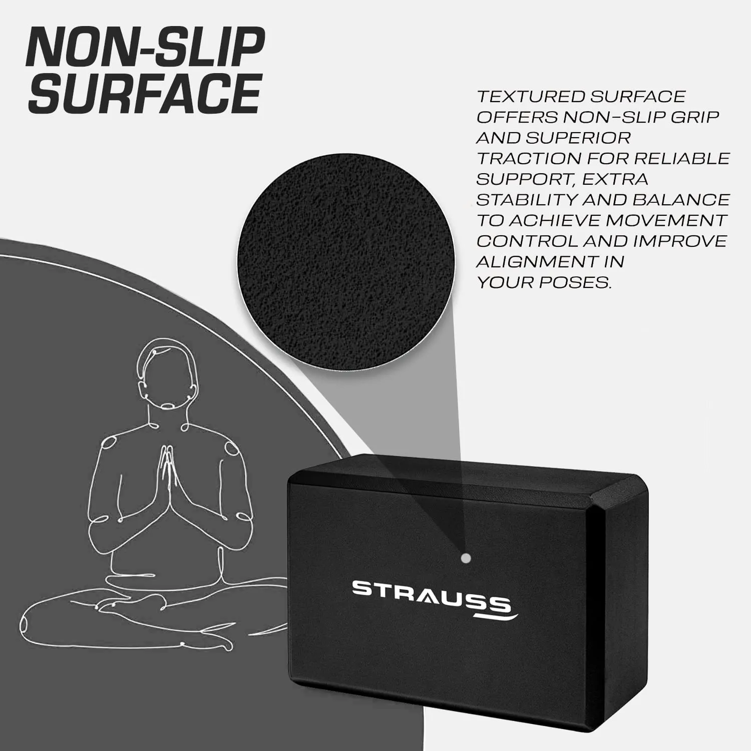 Strauss Yoga Block Pair, (Orange) with Yoga Belt