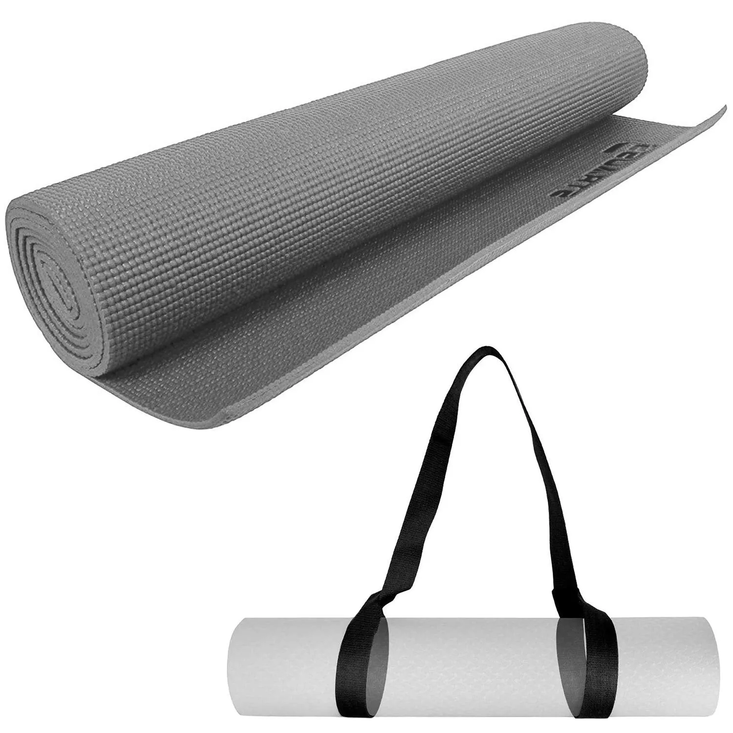 Strauss Yoga Mat 6mm (Blue), Yoga Block (Navy Blue) Pair, Anti-Slip Yoga Towel (Blue) and Yoga Belt (Blue)