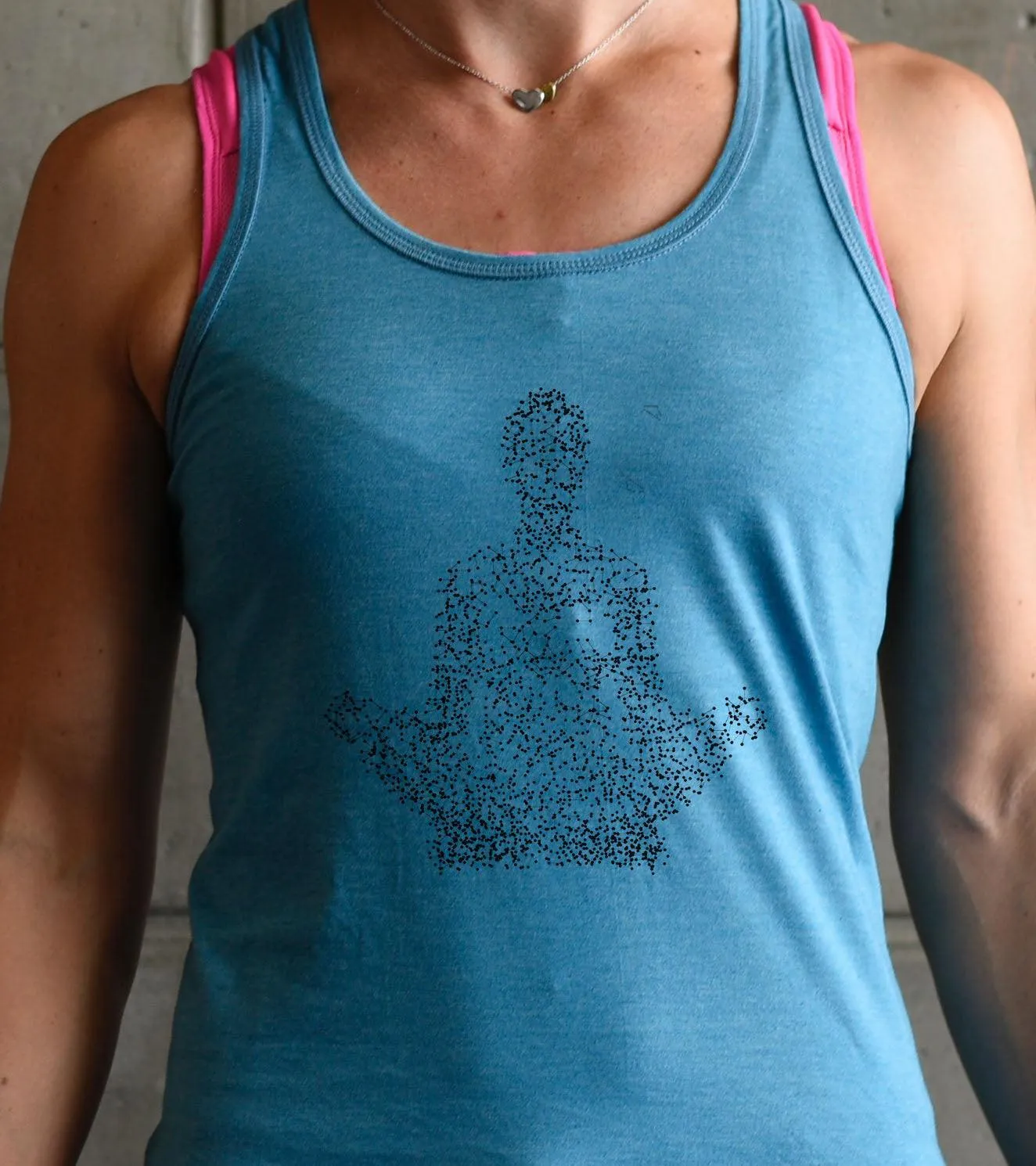 Womens Yoga graphic Tank top (Dodger Blue)