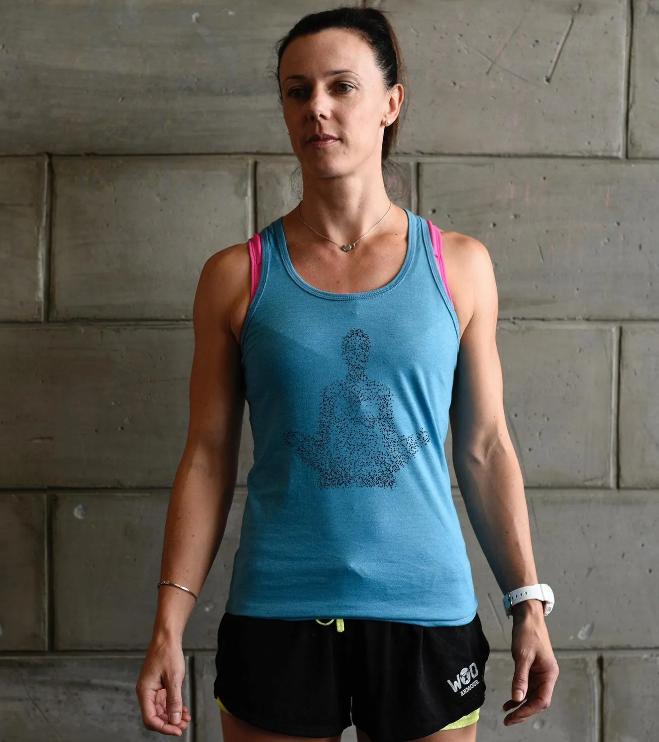 Womens Yoga graphic Tank top (Dodger Blue)