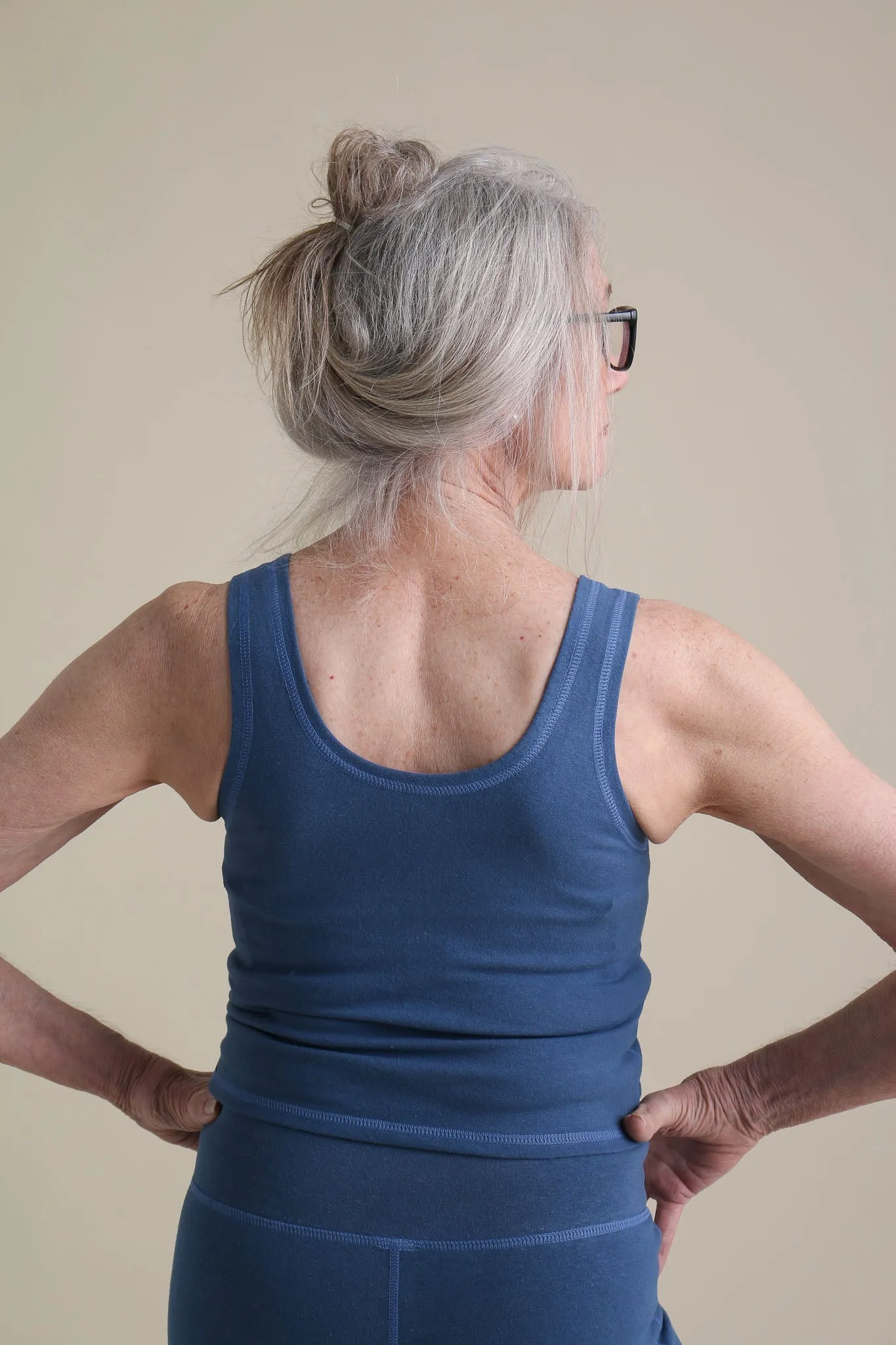 Yoga Crop Tank in Azure