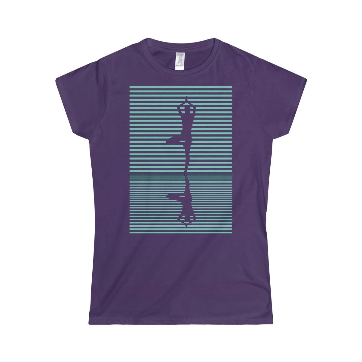 Yoga Tree Pose (Vrksasana Light Blue) Women's Softstyle TShirt