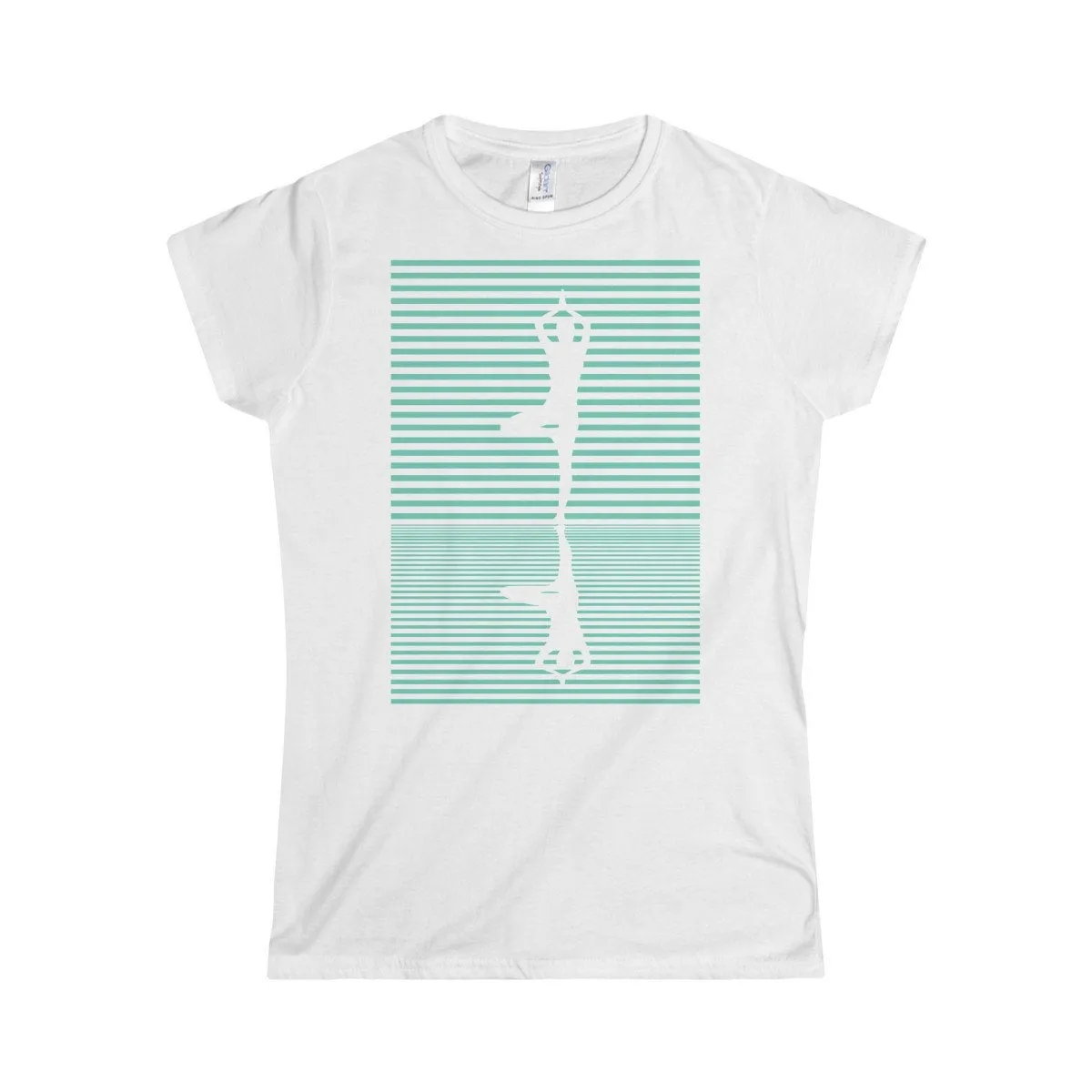 Yoga Tree Pose (Vrksasana Light Blue) Women's Softstyle TShirt