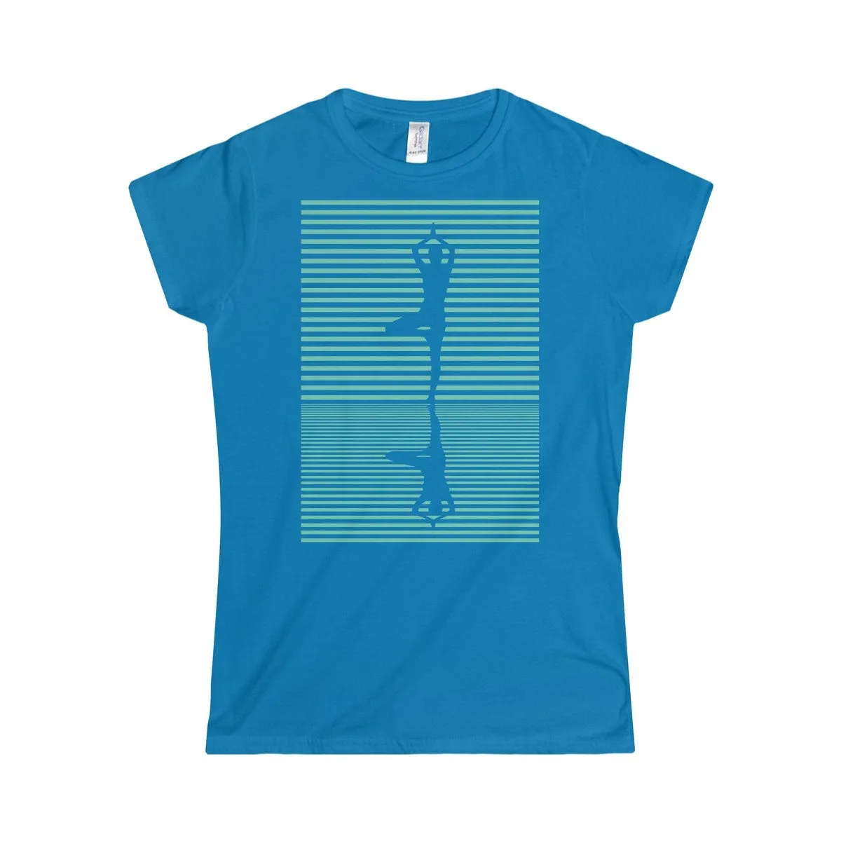 Yoga Tree Pose (Vrksasana Light Blue) Women's Softstyle TShirt