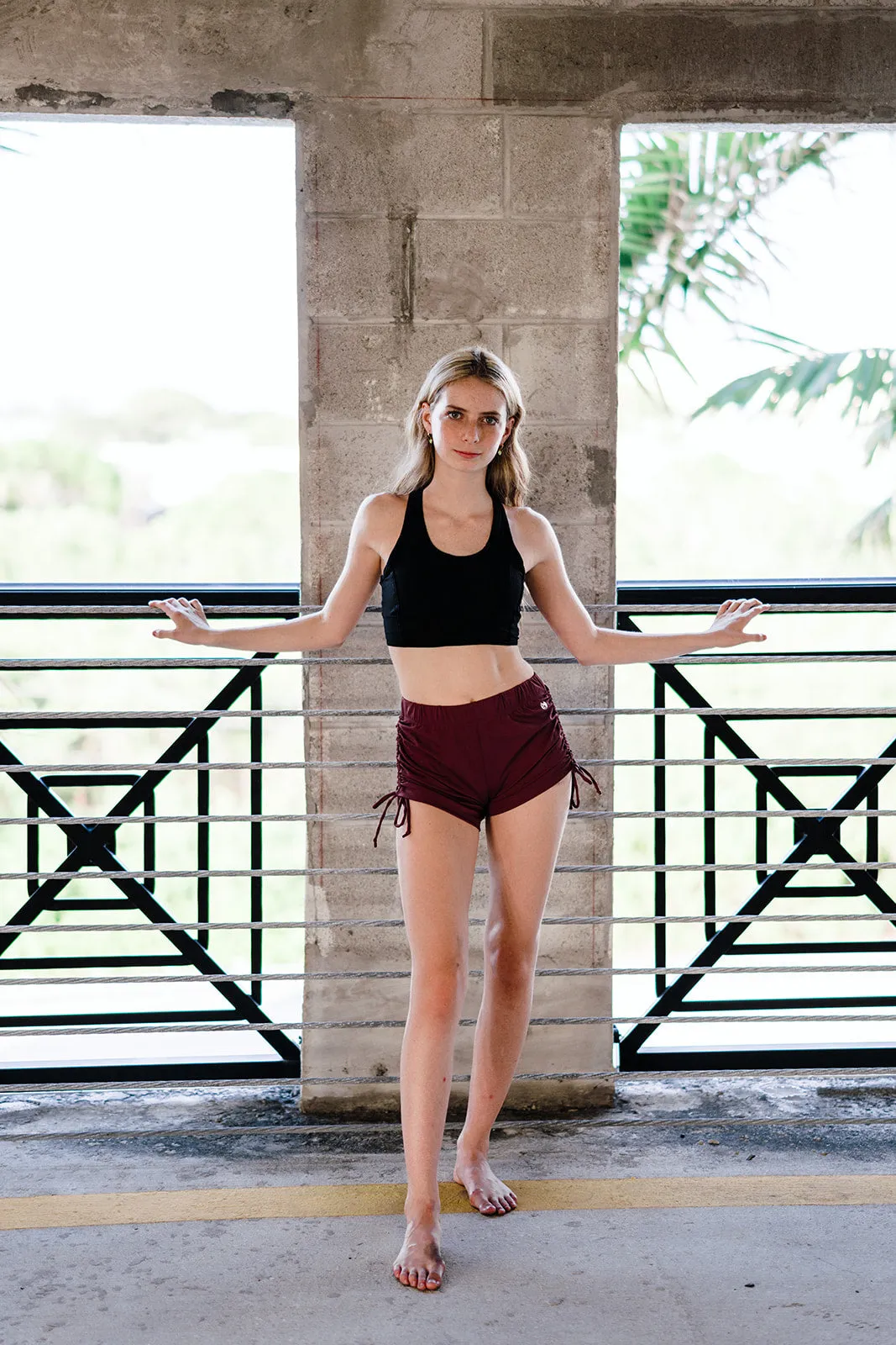 Youth Burgundy Urban String Shorts