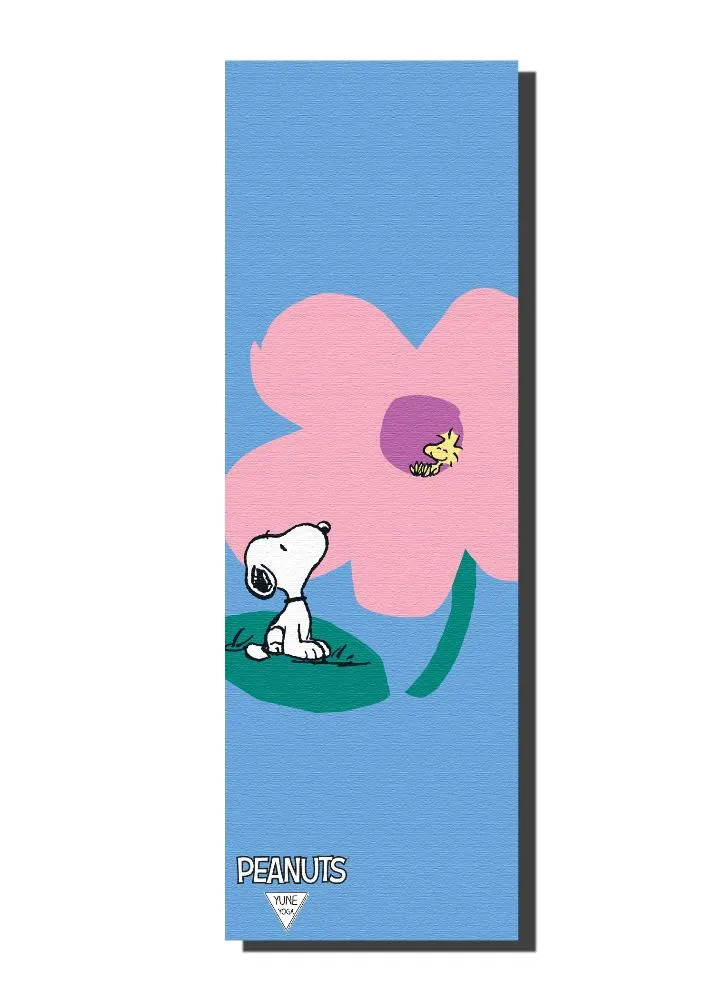 Yune Yoga Mat Peanuts Snoopy Flower Blue